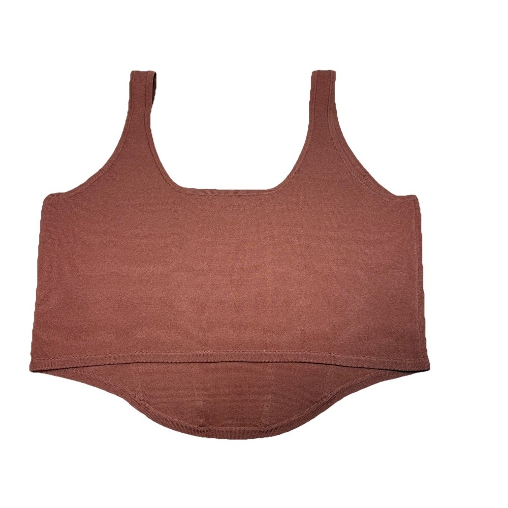 Express Women's XL Corset Style Knit Crop Top Rust Red Sleeveless Bustier - Picture 2 of 8